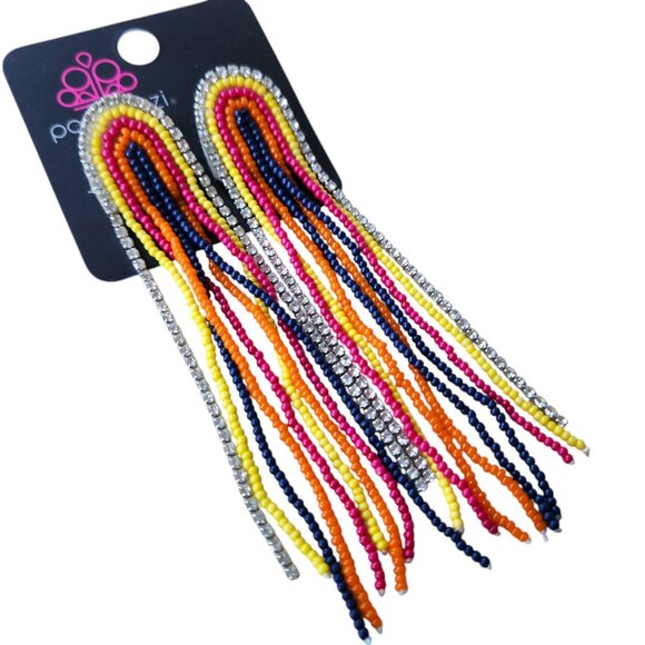 Papparazzi "Let There BEAD Light" Multicolor Waterfall Earrings - Picture 4 of 6